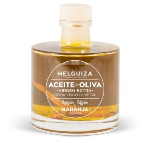 Aceite de oliva virgen extra con azafrán y naranja